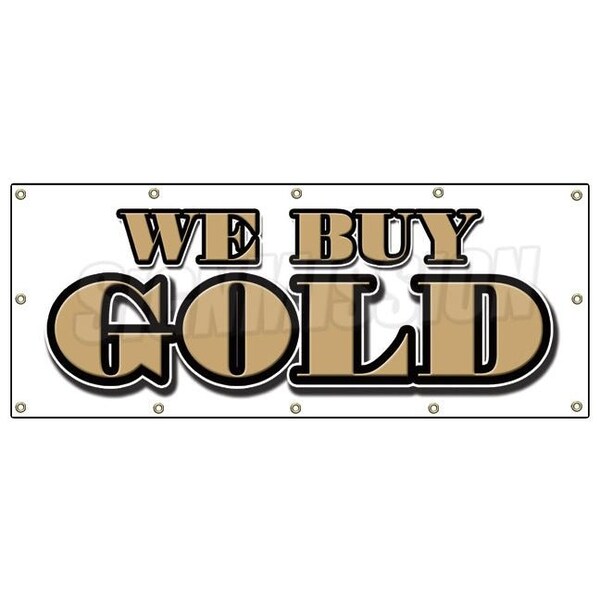 WE BUY GOLD BANNER SIGN pawn jewelry store cash sign s